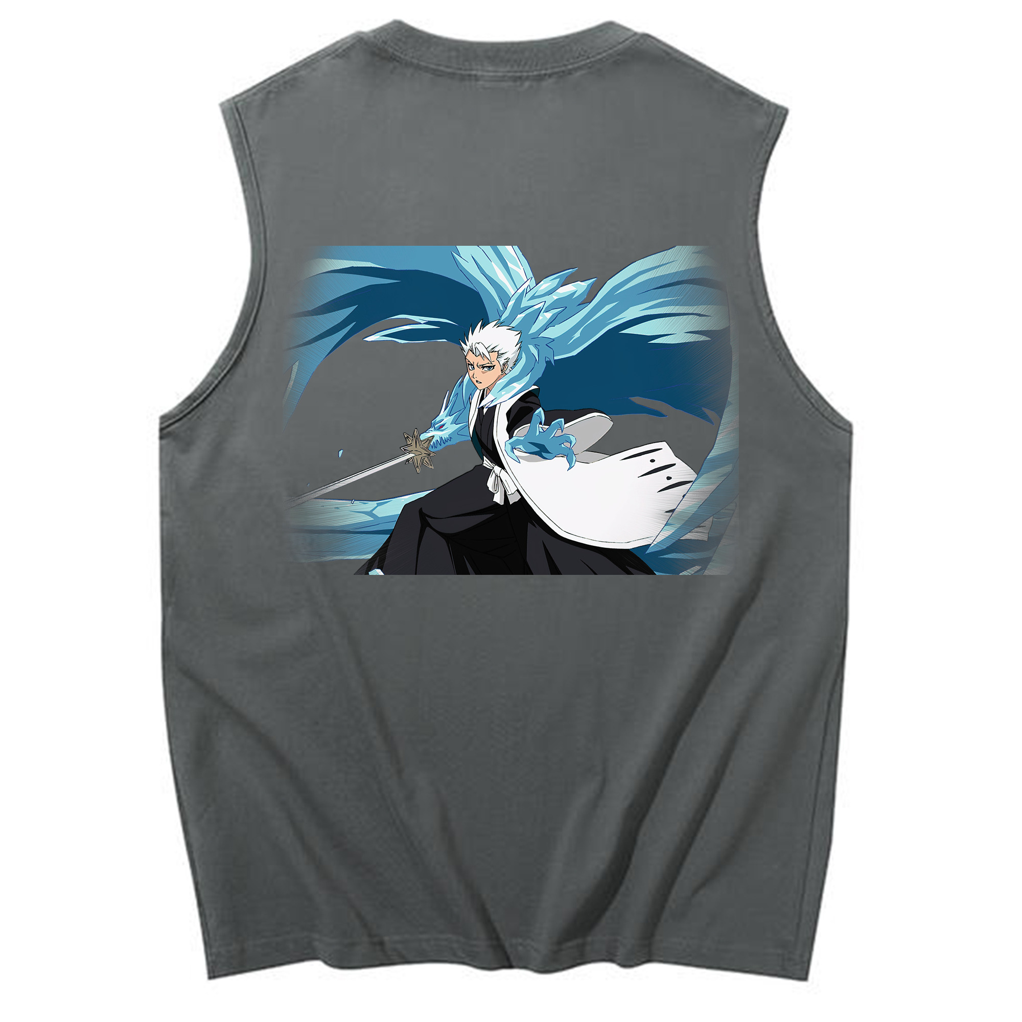 （画像用） ブリーチ 日番谷冬獅郎（ひつがや とうしろう） BLEACH Hitsugaya Toushirou コットン100％タンクトップ（背面プリント）